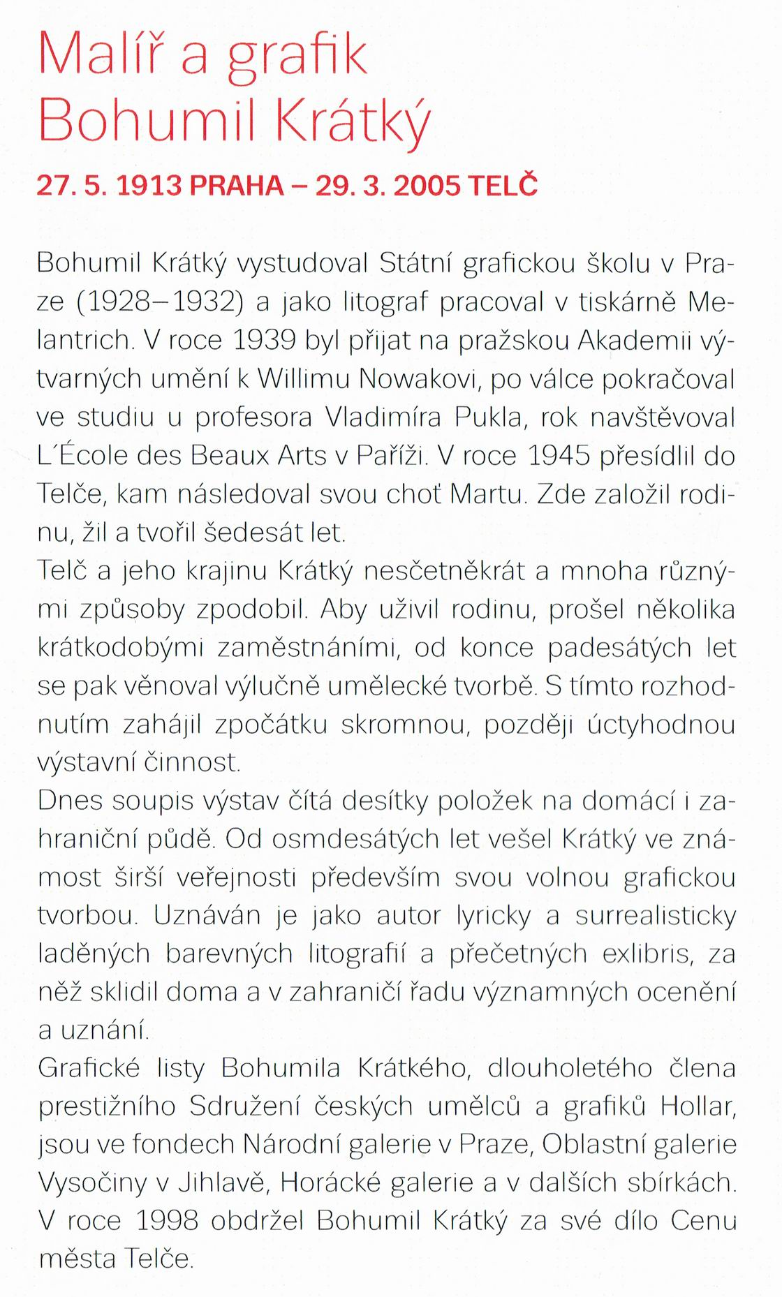 Bohumil Krátký - litografie 03
