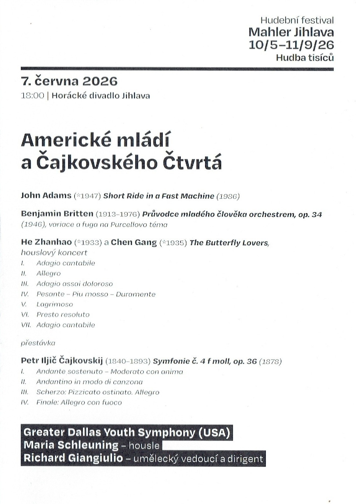 03. Americké mládí a Čajkovského Čtvrtá